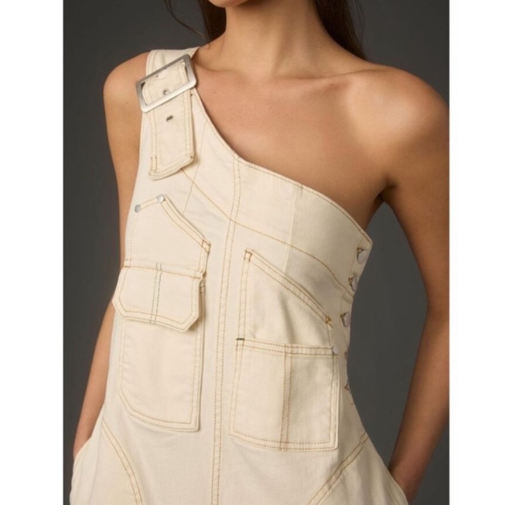NWT. Anthropologie One Shoulder Utility Overalls. NEW